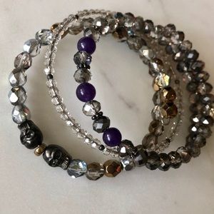 Set of 3 Bracelets 💀💜💎